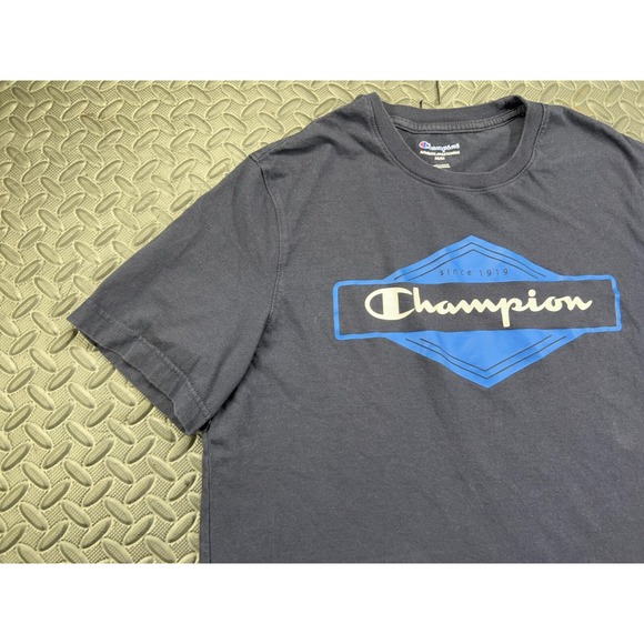 Champion Shirt Adult Medium Blue Short Sleeve Casual Athletic Outdoor Active Men - Picture 2 of 12